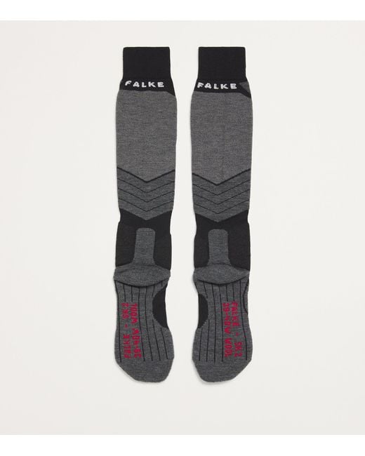 Falke White Virgin Wool-Blend Sk2 Skiing Socks