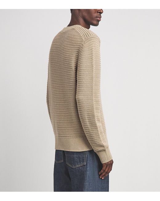 Vince Natural Cotton-Cashmere Waffle Knit Sweater for men