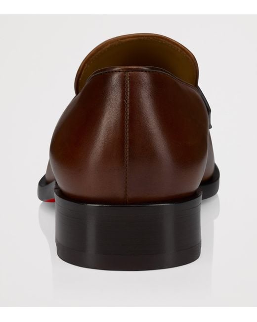 Christian Louboutin Brown Chambelimoc Calfskin Loafers
