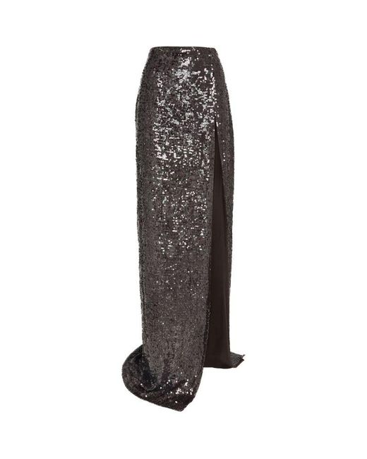 LAPOINTE Brown Embellished Maxi Skirt