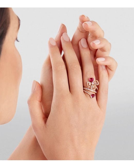 BVLGARI Pink Diamond And Rubellite Fiorever Ring