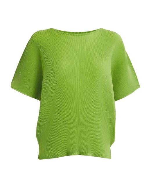 PLEATS PLEASE ISSEY MIYAKE／MIST JUNE Pleats Please Issey Miyake Mist June Top in Green | Lyst