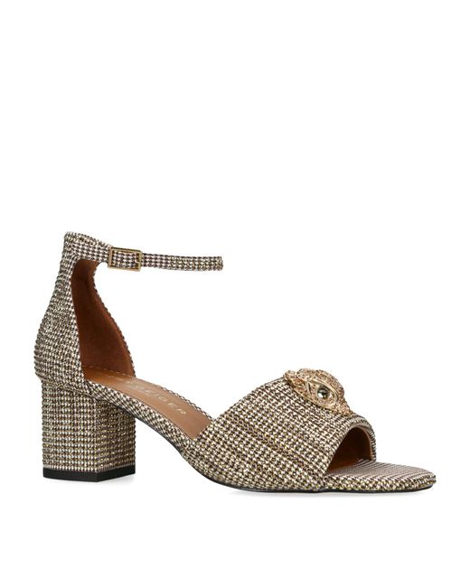 Kurt Geiger Brown Crystal-embellished Kensington Sandals