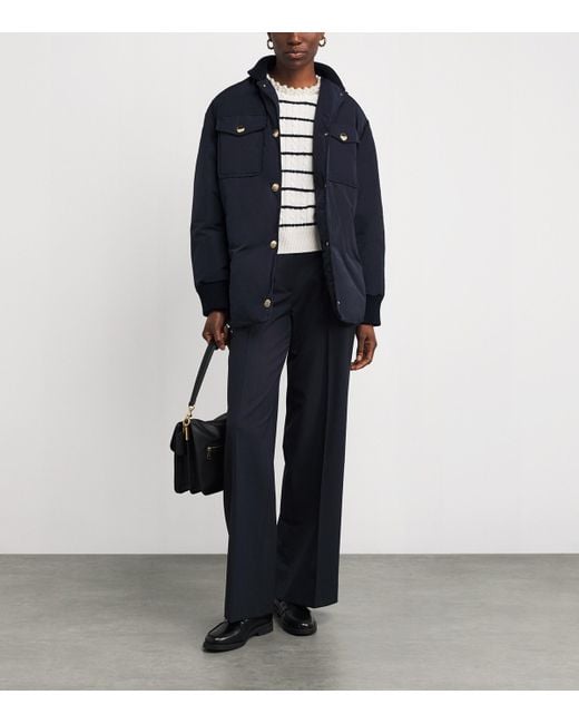 Sandro Blue Quilted Padded Jacket
