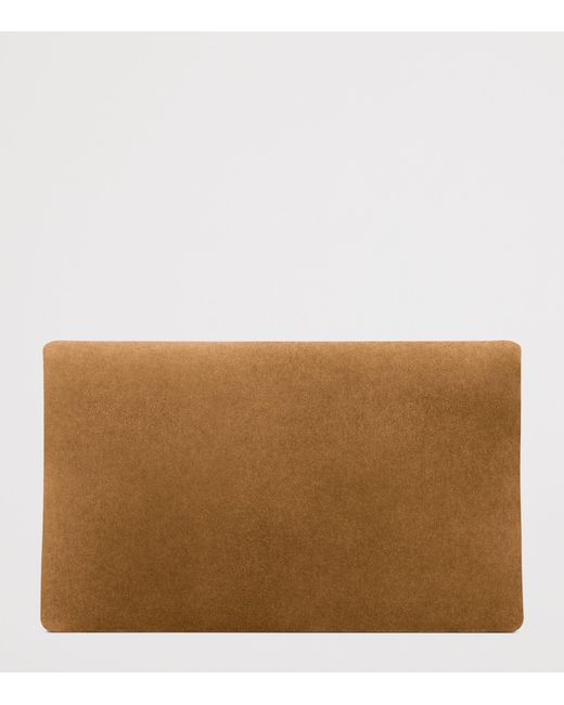 Saint Laurent Brown Large Suede Cassandre Envelope Pouch