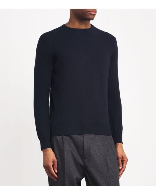 Colombo Blue Kid Cashmere Sweater for men