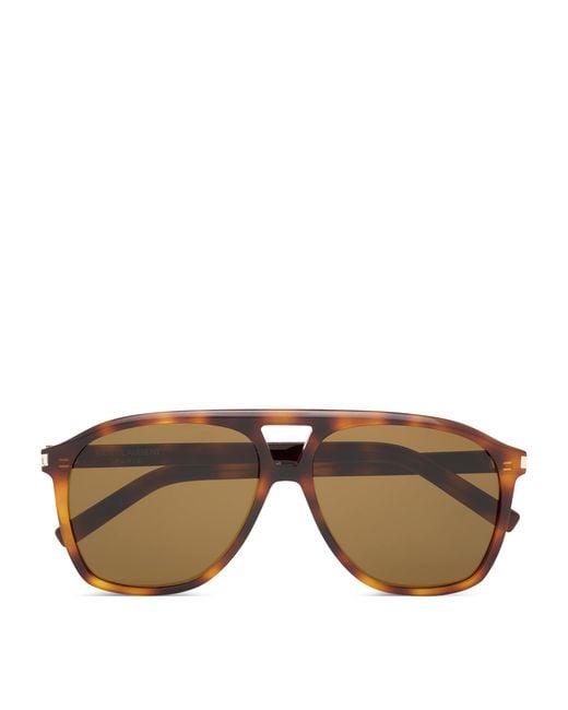 Saint Laurent Brown Aviator 596 Sunglasses