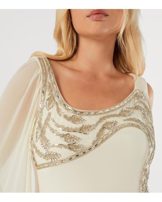 Marina Rinaldi White Silk Embroidered Maxi Dress