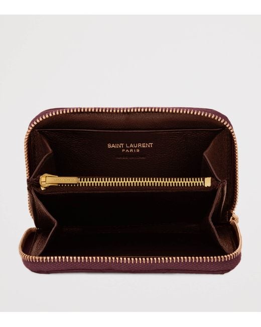Saint Laurent Brown Lambskin Cassandre Wallet