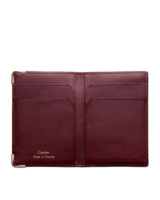 Cartier Purple Leather Must De Card Holder for men