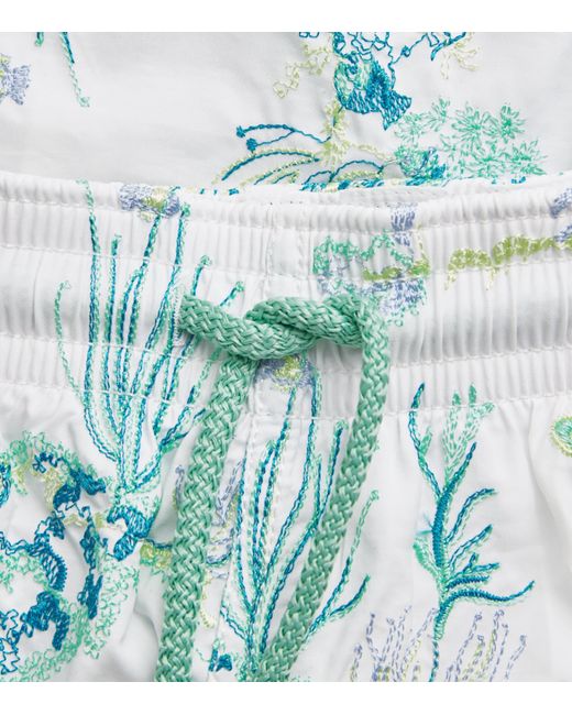 Vilebrequin Blue Embroidered Coral Reef Swim Shorts for men