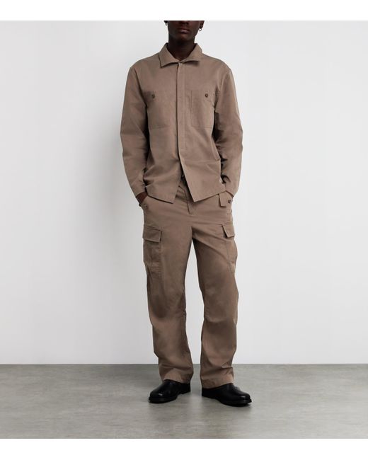 Jonathan Simkhai Brown Cotton-Blend Wide-Leg Garrett Cargo Trousers for men