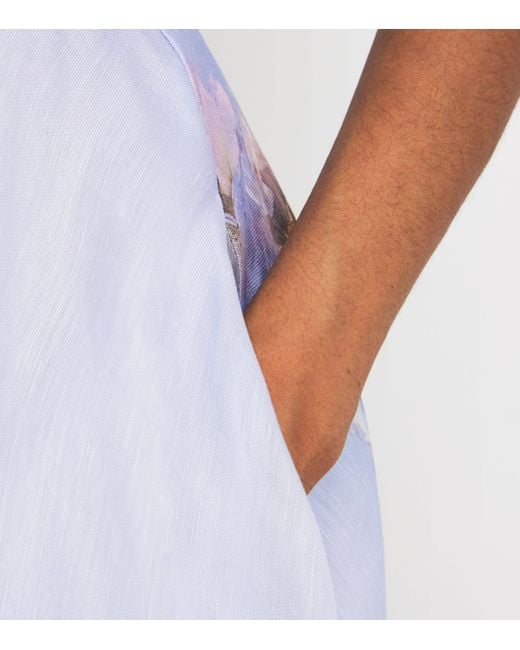 Zimmermann Purple Linen-Silk Hypnotic Picnic Midi Dress