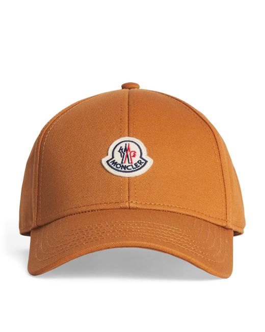 Moncler Orange Cotton Logo Baseball Cap for men