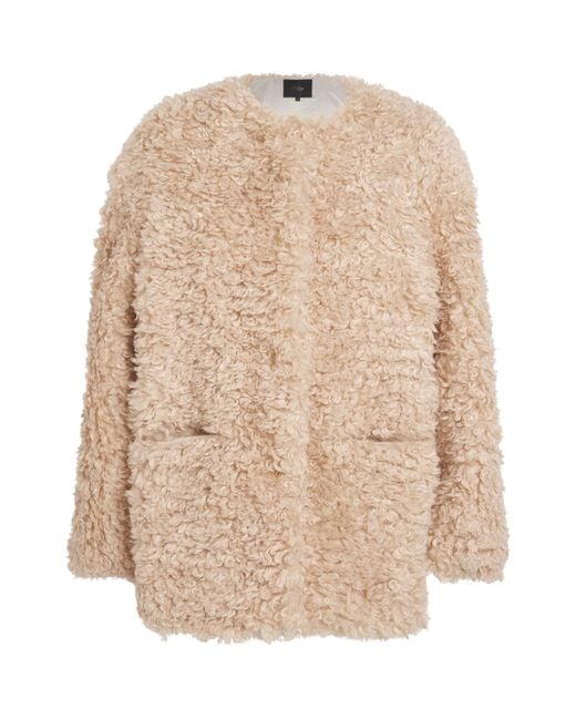 Maje Natural Faux Shearling Coat