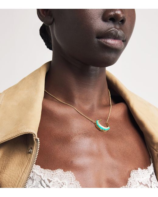 Jacquie Aiche Metallic Small, Diamond And Crescent Moon Necklace
