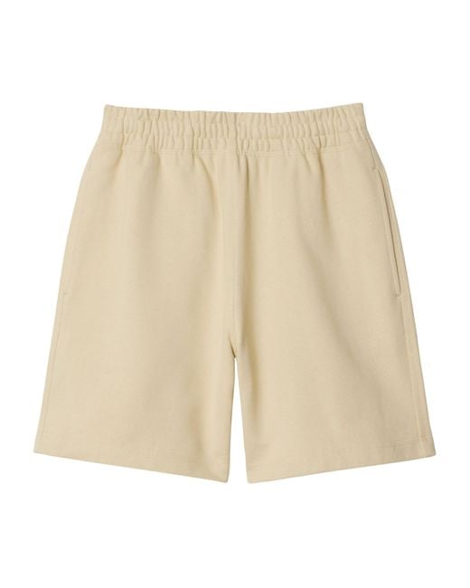 Burberry Natural Cotton Check Label Shorts for men