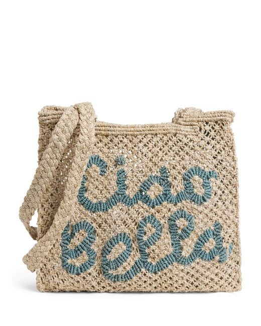 The Jacksons Blue Jute Ciao Bella Tote Bag