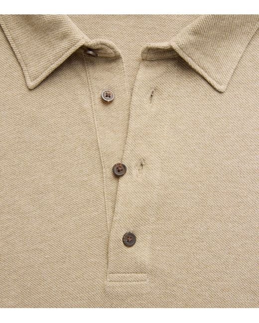 PAIGE Natural Cotton Ballard Long-Sleeve Polo Shirt for men