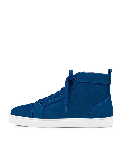 Christian Louboutin Blue Louis Orlato Suede High-top Sneakers for men