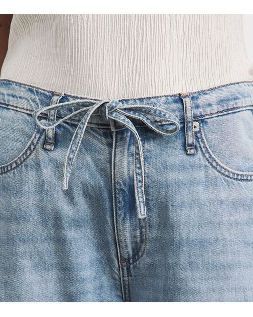Rag & Bone Blue Drawstring Phoebe Wide-Leg Jeans