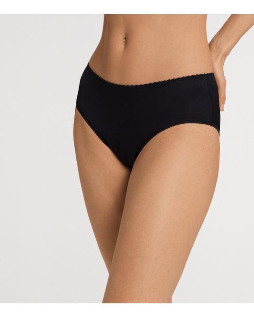 Hanro Black Satin Deluxe Midi Briefs