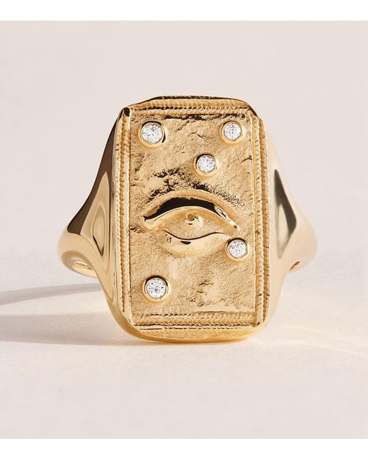 Azlee Natural And Diamond Guardian Relic Signet Ring
