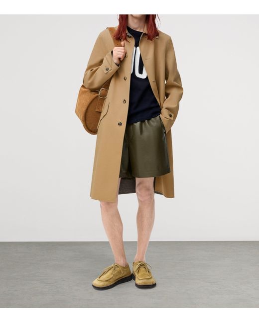 Loewe Green Leather Shorts for men