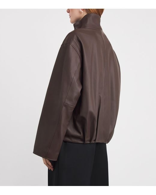 Arma Brown Lambskin Dahlia Bomber Jacket