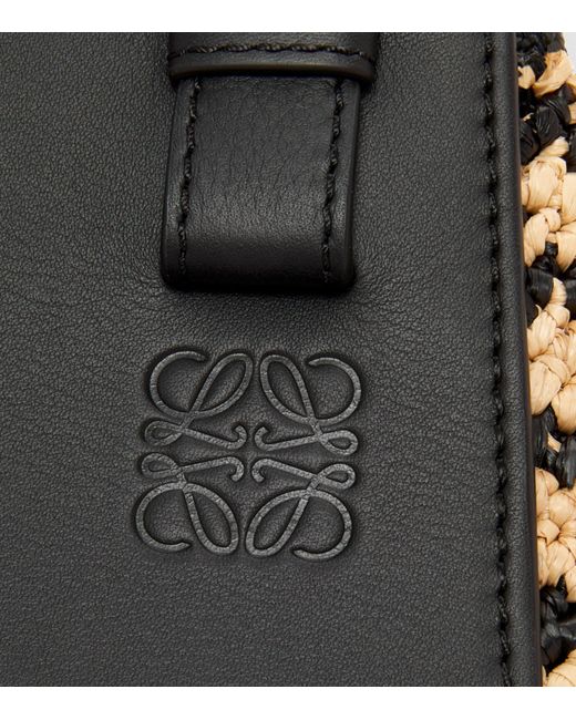 Loewe Black X Paula's Ibiza Raffia-leather Hammock Top-handle Bag