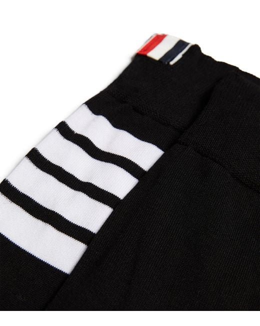 Thom Browne Black 4-Bar Mid-Calf Socks for men