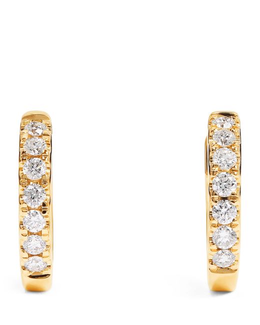 Harrods Metallic And Diamond Huggie Earrings