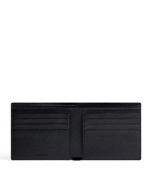Balenciaga Black Leather Logo Wallet for men