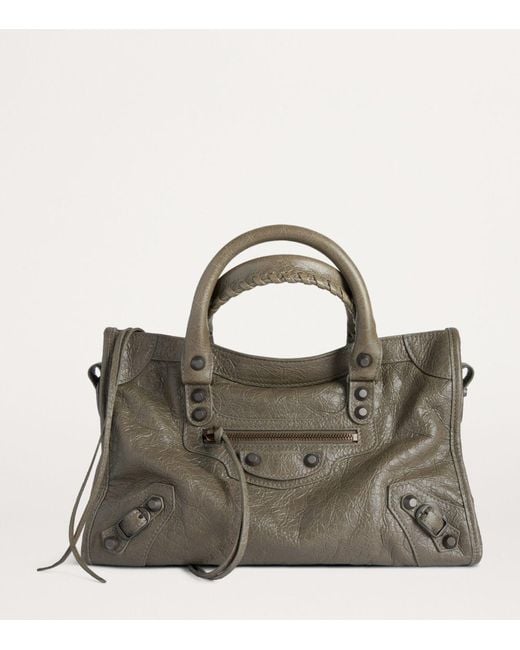 Balenciaga Gray Small Lambskin Le City Top-Handle Bag