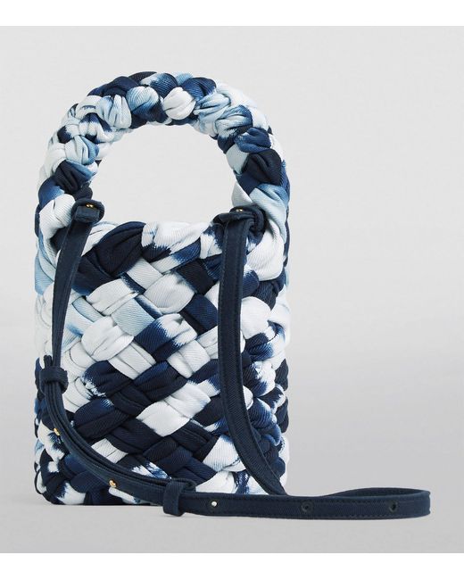 Bottega Veneta Blue Mini Denim Intreccio Basket Bag