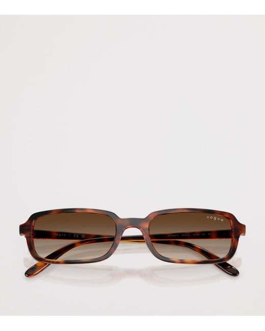 Vogue Brown Tortoiseshell Rectangular Sunglasses