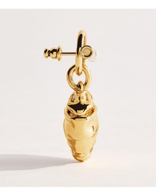 Chloé Metallic T-Bar Heart Drop Earrings