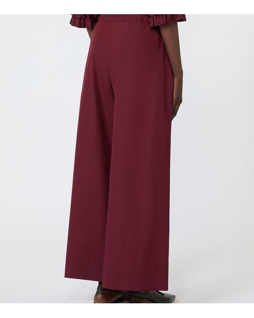 Max Mara Red Drawstring Wide-Leg Trousers
