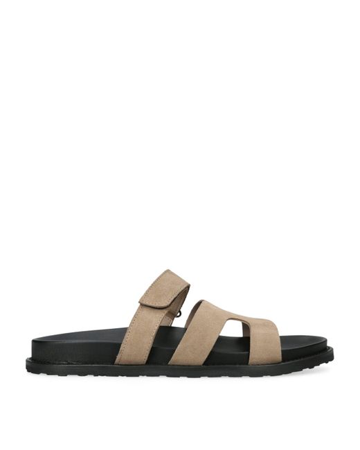 Steve Madden Brown Suede Manu Slides for men