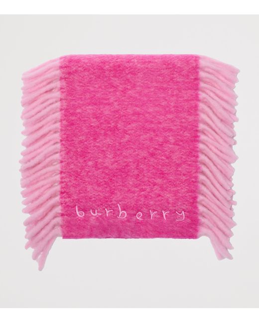 Burberry Pink Alpaca Wool Blend Happy Scarf