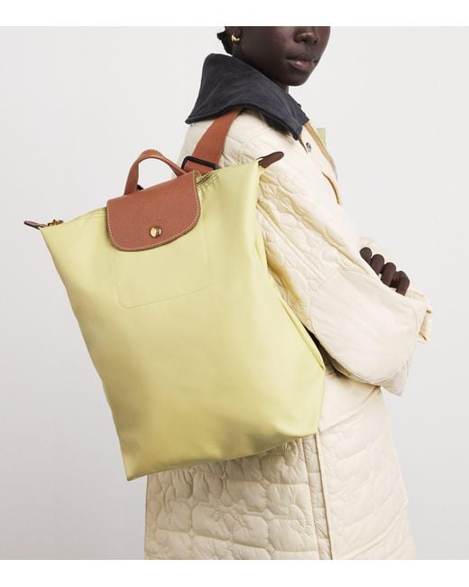 Longchamp Yellow Medium Le Pliage Original Backpack