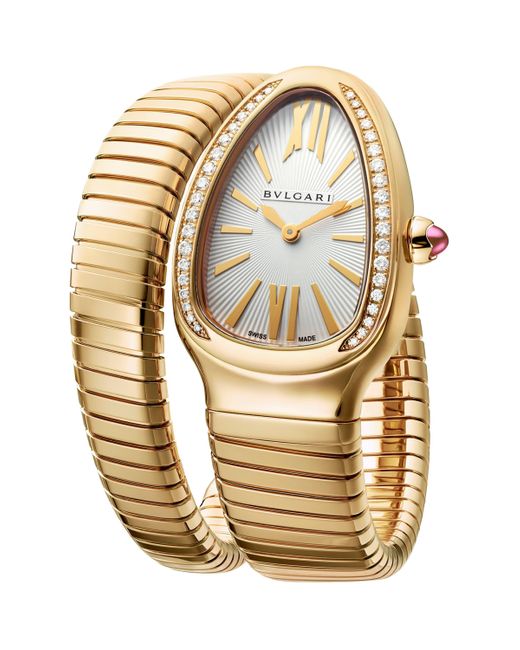 BVLGARI Metallic And Diamond Serpenti Tubogas Watch