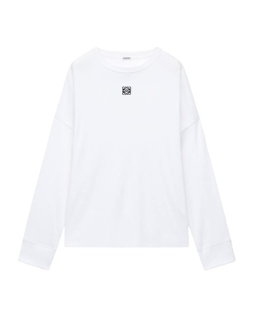 Loewe Long-Sleeve Logo T-Shirt in White for Men | Lyst UK