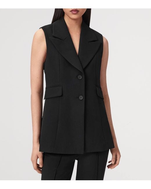 AllSaints Black Astra Tailored Waistcoat
