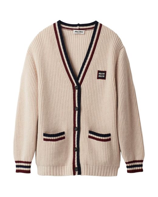 Miu Miu Natural Cashmere Knitted Cardigan
