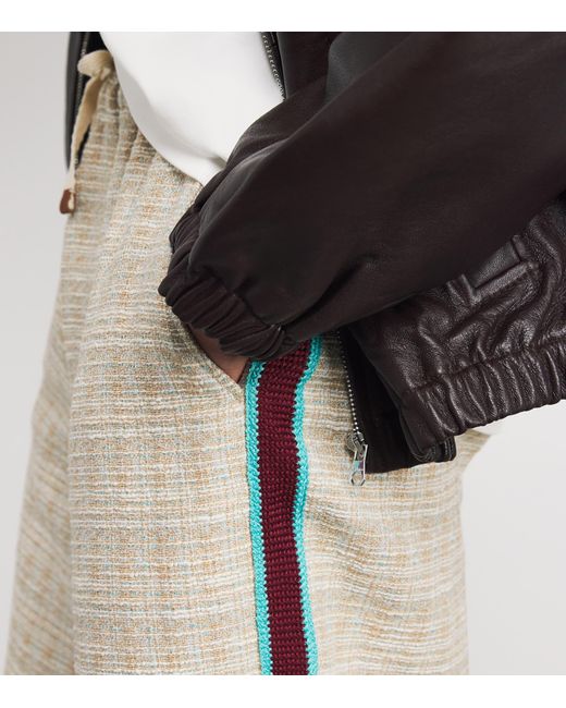 Drole de Monsieur Natural Tweed Stripe Shorts for men