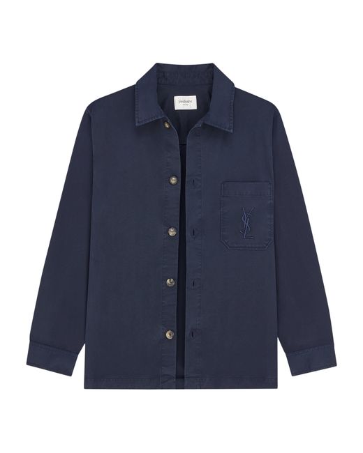 Saint Laurent Blue Cotton Cassandre Overshirt for men