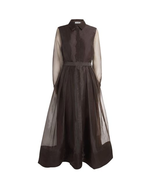Jonathan Simkhai Brown Organza Montgomery Midi Dress