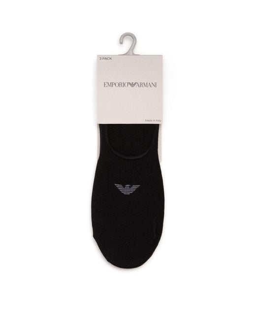 Emporio Armani White Invisible Logo Socks for men