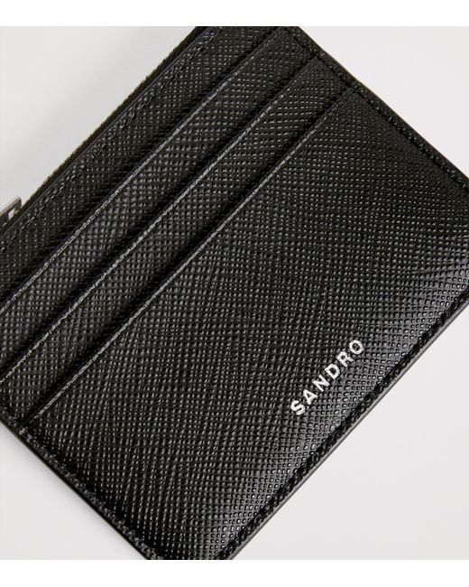 Sandro Black Leather Card Holder for men